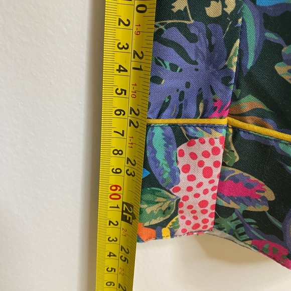World Market Jungle Tropical Print Green Colorful Short Sleeve Pajama Set S/M - Picture 5 of 13